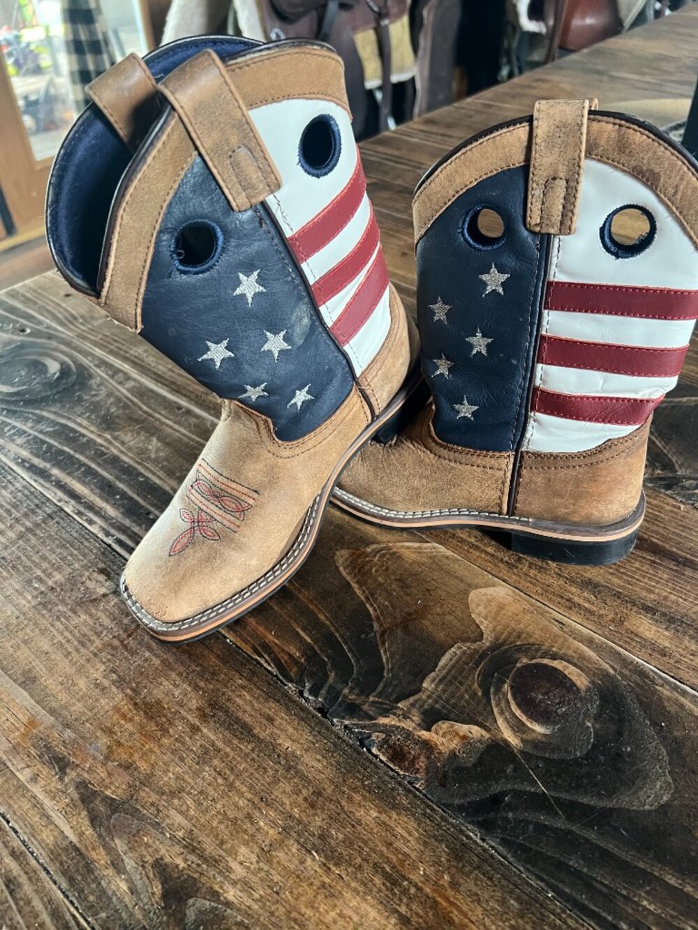 Cody James Boys' USA Flag Western Boots - Broad Square Toe Size 3 D - Picture 5 of 6
